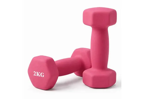 relaxdays Gymnastikhantel Hanteln 2er Set Gusseisen, 2kg