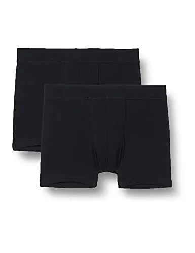 Schiesser Jungen 2 Pack Unterwäsche Boxershorts Weiches Bündchen - 95/5 Organic Bio Baumwolle Größe 92 Bis 140, Schwarz_173535, 164 EU