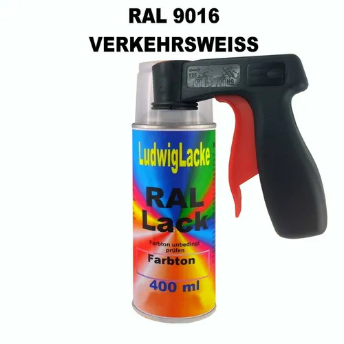 Ral 9016 Verkehrsweiß MATT Spraydose 400ml Buntlack Decolack &Handgriff Best