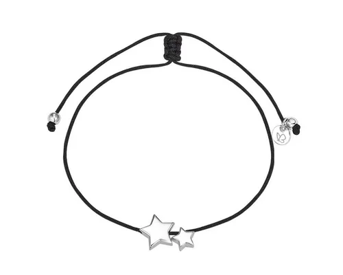Glanzstücke München Armband Stern silber – Elegantes Textilarmband - Armbänder aus Sterling Silber mit hochwertiger Rhodinierung, stufenlos einstellbar und inspiriert vom Sternenhimmel für Orientierung und Zuversicht.
