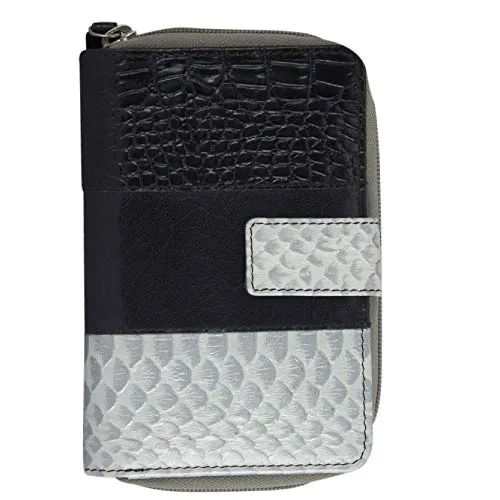 Sunsa Geldbörse Damen - Leder Geldbeutel mit RFID Schutz - Damen-Geldbörse aus 100% weichem Leder, nachhaltig aus Restmaterialien, mit 18 Kartenfächern und RFID Schutz für maximale Sicherheit. Ideal für optimale Sortierung und schnellen Zugriff auf Ihre Wertgegenstände.