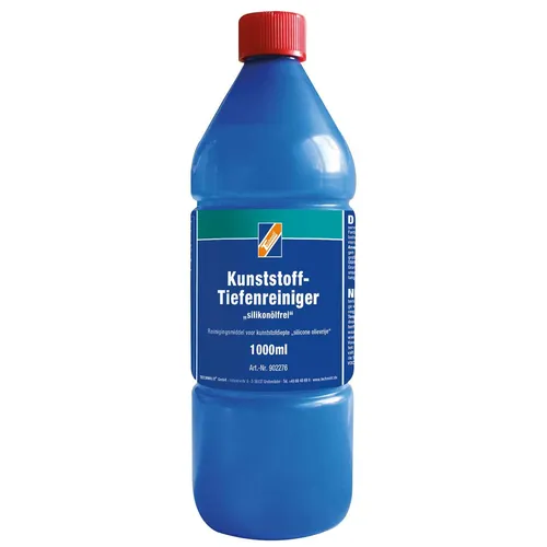 TECHNOLIT Kunststoff-Tiefenreiniger 1 Liter - Silikonölfreier Gummireiniger - Autopflege & Motorradpflege für Kunststoff- und Gummiflächen, sorgt für langanhaltende Konservierung und gleichmäßige Farbvertiefung für ein neuwertiges Aussehen.