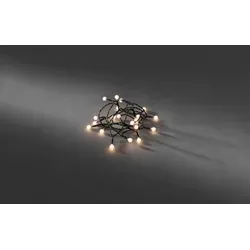 Konstsmide - LED Globelichterkette, runde Dioden, 6h Timer, 50 warm weiße Dioden, batteriebetrieben, Innen, schwarzes Kabel; 1492-107