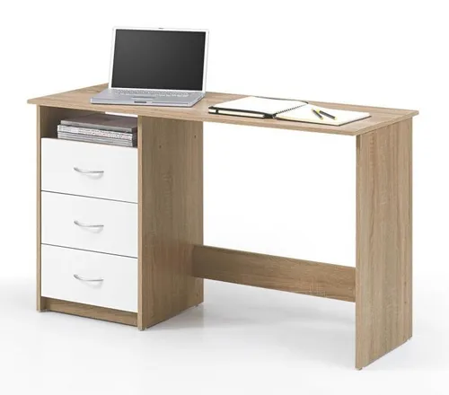 Bega Consult Schreibtisch Sonoma-Eiche mit 3 Schubkästen - Schreibtisch in Sonoma-Eiche, ideal für Home Office, mit 3 geräumigen Schubkästen und einem offenen Fach für optimale Organisation.