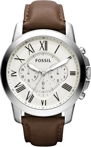 Fossil Grant Herren Analog Quarz Armbanduhr FS4735 - Hochwertige Armbanduhr für Herren mit elegantem Design, 44 mm Edelstahlgehäuse und wasserdicht bis 50 m – perfekt für jeden Anlass.
