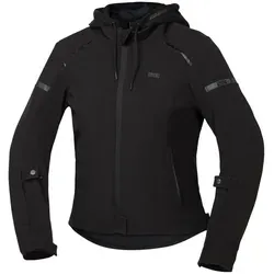 iXS Classic SO Moto 2.0 Textiljacke Damen schwarz 4XL - Motorradjacke für Damen aus elastischem, wasserdichtem Material, mit abnehmbarer Kapuze und höhenverstellbaren Protektoren für optimalen Schutz und höchsten Tragekomfort.