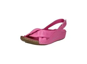 Da.-Sandalette fuchsia Gr. 38 0779601 - Wanderschuhe aus butterweichem Rindsleder, mit komfortablem Klettverschluss und modernem Design - ideal für entspannte Wanderungen.