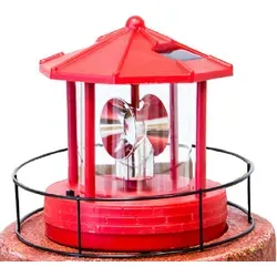 Kopf für Solar Leuchtturm rot und klein, Dreh- und Leuchtfunktion