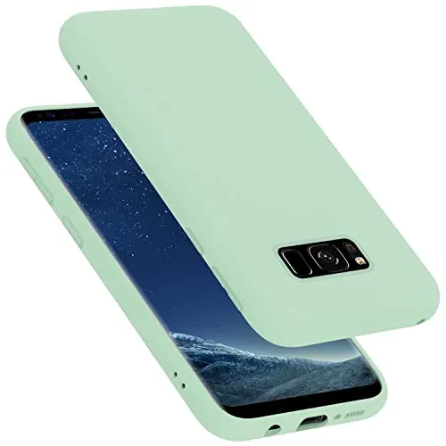 Cadorabo Hülle kompatibel mit Samsung Galaxy S8 Hülle Silikon Handyhülle für Galaxy S8 Case aus flüssigem Silikon- Kratzfeste und stoßfeste dünne TPU Schutzhülle - Liquid HELL GRÜN