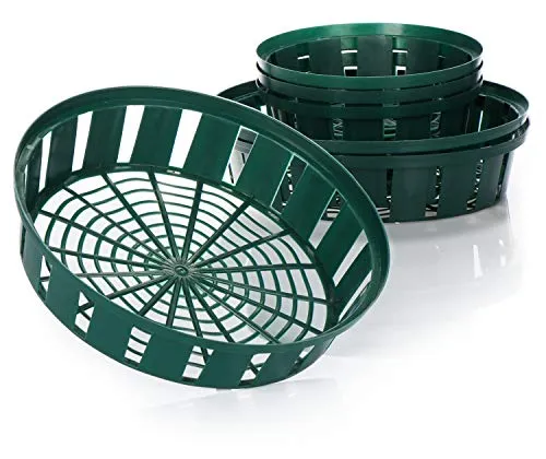 com-four® 6-teiliges Set Pflanzkörbe für Blumenzwiebeln, Anzucht-Pflanzschale zum Einpflanzen und Aufbewahren von Zwiebelpflanzen, grüne Zwiebelkörbe (06teilig Set Pflanzschale - 22cm 31cm)