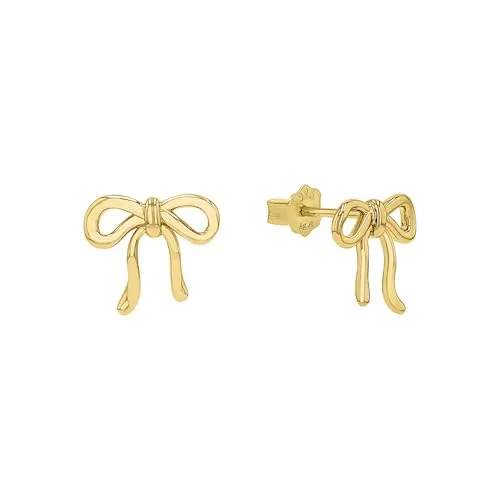 Amor Paar Ohrstecker mit Schleife aus Sterling Silber 925 in gold von Amor