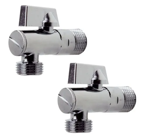 Sanixa Eckventil Anschluss Ventil Waschbecken Spülbecken Armatur, (4-tlg), 2er Set Eckventil 1/2 Zoll Wasseranschluss Absperrventil