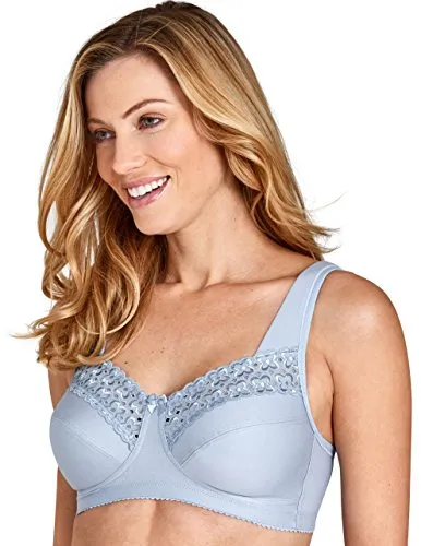 Miss Mary Broderie Anglais Soft Bra BH Blau F 110 Damen - Funktionsunterwäsche mit exklusiven Stickereidetails, ohne Bügel für maximalen Komfort und optimale Passform – ideal für den Alltag.