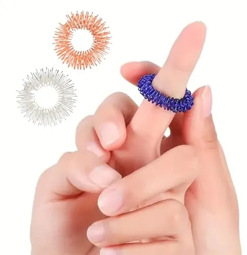 Akupressurringe Set 3er Pack in Gold, Bronze & Silber | Massage Ringe für Finger