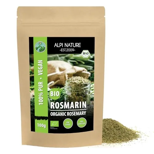 Alpi Nature Rosmarin getrocknet BIO 100g, Rosmarinblätter getrocknet gerebelt, Rosmarin Gewürze bio