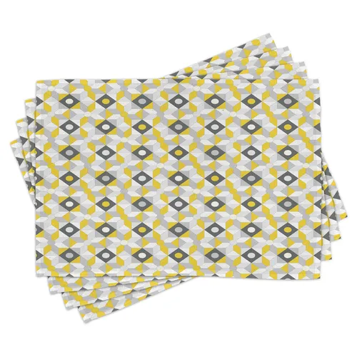 Tischset Platzset 4er Set Squares Runden