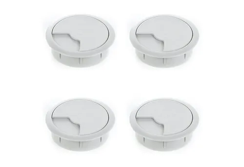 sossai® Kabelführung Schreibtisch Kabeldurchlass Ø60/Ø80mm in Grau (4-St)