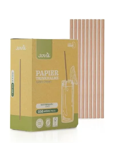 Sovie Strohhalme Papier Naturbraun