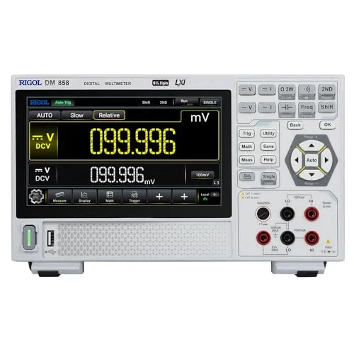 RIGOL DM858 Tischmultimeter - Multimeter mit 5½ Digit TRMS und 0,03% DCV Genauigkeit, ideal für präzise Messungen in der Elektronik, ausgestattet mit 7