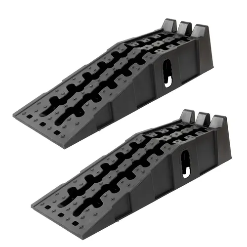 TRUTZHOLM 2x Auffahrrampe mit Überfahrstopper 90x30x21,5cm - Zubehör für Autoanhänger mit 5t Tragkraft, rutschfester Oberfläche und integriertem Überfahrstopper für maximale Sicherheit beim Auffahren.