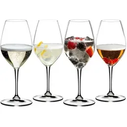 Riedel Mixing Schaumweinglas Champagner 4er Set - Elegante Gläser für prickelnde Cocktails, fördern die Perlage und enthalten exklusive Rezepte von Mixologin Meike Zimmerman. Ideal für festliche Anlässe und stilvolle Hausbars.