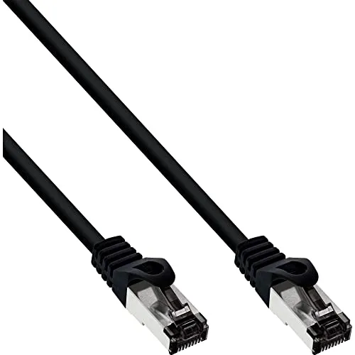 InLine 78814S Patchkabel, S/FTP (PiMf), Cat.8.1, 2000MHz, halogenfrei, Kupfer, schwarz, 1,5m