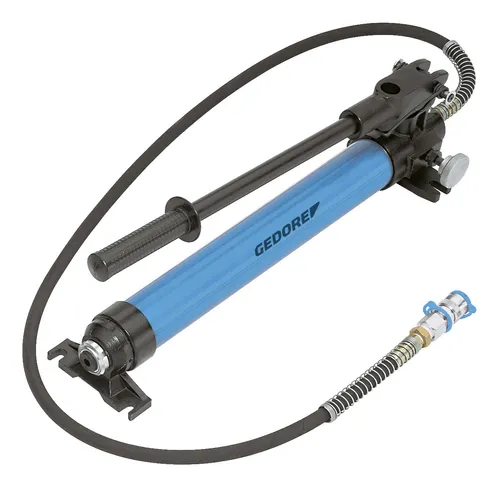 Gedore 1.50/1 Hydraulische Handpumpe - Werkzeug für Fahrzeugwerkstätten, komplett mit 1,50 m Hochdruckschlauch und Schnellkupplung für einfache Bedienung und sofort einsatzbereit.