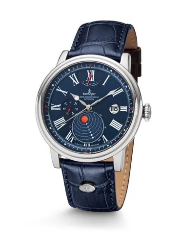Kronsegler Automatikuhr Kopernikus - Elegante Herren Armbanduhr mit Lederband - Herrenuhren mit Automatik- und Handaufzug, 40 Std. Gangreserve, wasserdicht bis 5 bar und edlem Saphirglas für höchste Ansprüche.