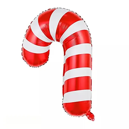 Folienballon Weihnachten -Zuckerstange, ca. 106 x 64 cm - Groß XL Weihnachtsmann Weihnachstabaum Helium Folienluftballon Luftballon Weihnachtsfeier Party Deko Kopper-24 Dekoration Süßigkeit