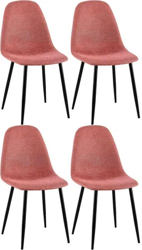 furnicato Esszimmerstuhl Napier 4er Set in Orange – 88x44x51 cm