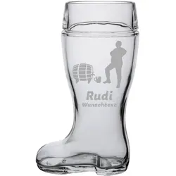 Bierstiefel 1,0l mit Gravur - Bierfass
