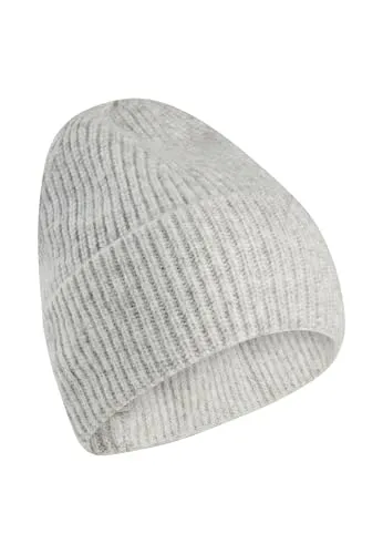camel active Damen Strickmütze aus weichem Material Grau - Strickmütze für Damen aus weichem Grobstrick, bietet ein wärmendes Tragegefühl und hohen Komfort an kühlen Tagen, ideal für den Alltag.