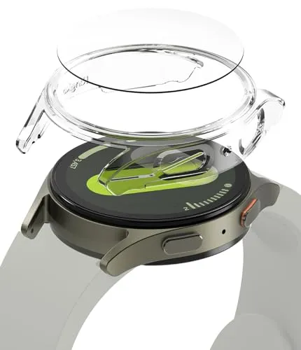 Ringke Slim & Glass [Kombipack / 44mm] Kompatibel mit Samsung Galaxy Watch 7 Hülle, Dünne Hart-PC Schutzhülle mit Kratzfest Panzerglas Schutzfolie - Clear