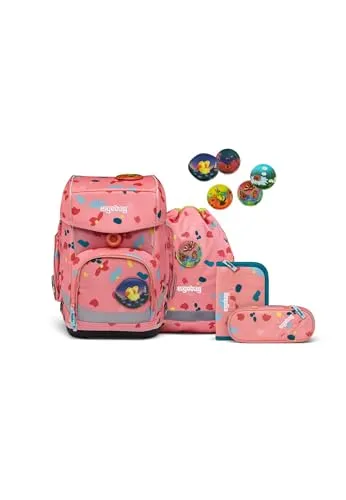 ergobag Cubo Schulranzen Set 5tlg. ZitronenfaltBär - Modell 2024 - Schulranzen Set mit ergonomischem Design, leicht und komfortabel, sorgt für Sicherheit mit reflektierenden Flächen. Maße: 28 x 42 x 17 cm.