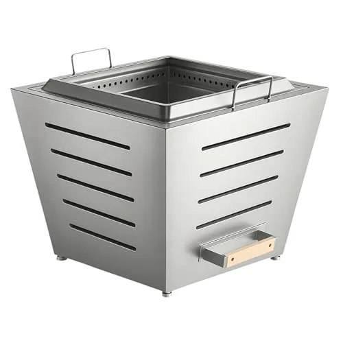 Grill-Welten Feuerschale Grill-Welten Rauchfreie Feuerschale aus Edelstahl – Stainless Steel