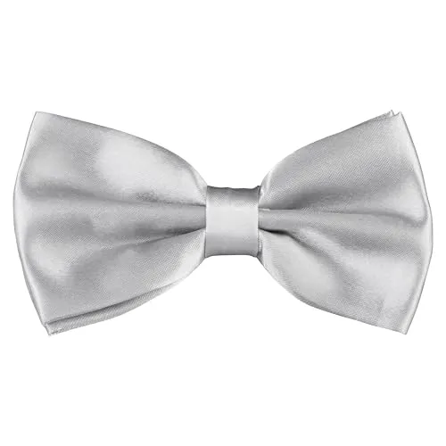 BomGuard Herren Fliege Damen Männer Schleife Mann Jugendliche, silber