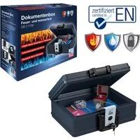 BASI Feuerfeste und Wasserdichte Dokumentenbox | Sicherheitskassette Medium