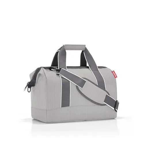 reisenthel Reisetasche allrounder M Herringbone Grey - Praktische und hochwertige Doktortasche mit 6 Einstecktaschen und komfortablem Tragegurt für optimalen Überblick und Organisation