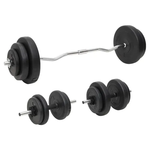 vidaXL Curlhantel und Kurzhantel 30/60 kg - Vielseitiges Set für effektives Training - Kurzhanteln, ideal für Krafttraining zu Hause mit einem Gesamtgewicht von bis zu 60 kg für individuelle Anpassung und maximale Ergebnisse.