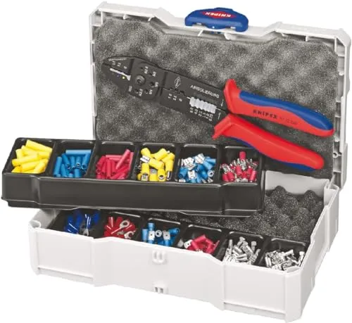 Knipex Crimp-Sortiment (240 mm) - Crimpzange für präzise Verbindungen, ideal für Elektroinstallationen und Reparaturen