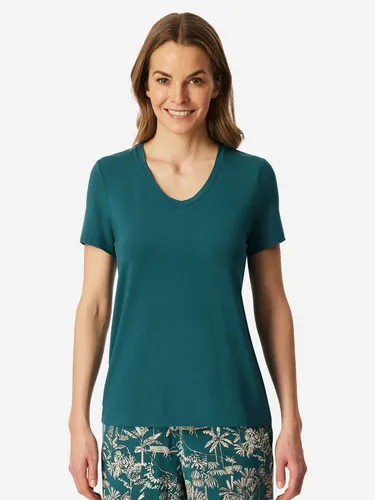 Schiesser Damen Schlafshirt Kurzarm Modal - Mix + Relax - Bequemes Kurzarm Schlafshirt aus hochwertigem Modal für ungestörte Nächte. Ideal für entspannte Stunden zu Hause.