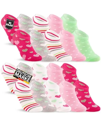 Paar Kinder Sneaker Socken Jungen & Mädchen Baumwolle Kindersocken 56271 (35-38) 10