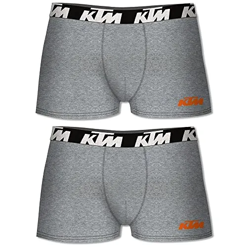 KTM by Freegun Boxershorts für Herren Unterwäsche Pant Men´s Boxer 2 er Pack, Farbe:Light Grey 3400, Bekleidungsgröße:XXL