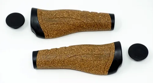Fahrradgriffe Kork Gel braun/schwarz ergonomisch geformte Lenkergriffe lang/lang