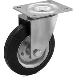 BKshop | Schwerlastrollen - Fi 75, 40 Kg | Lenkrollen, Transportroller, Schwarz - Gummirollen, Bockrollen, Möbelrollen, Transporthilfe Rollen