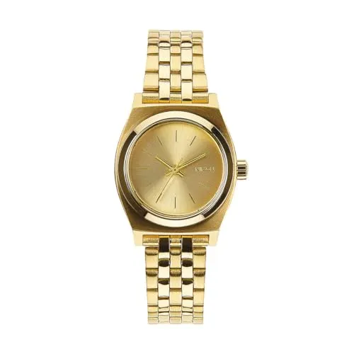 Nixon Damen-Armbanduhr XS Small Time Teller - Elegante Armbanduhr für Damen mit goldfarbenem Edelstahlarmband, Quarz-Uhrwerk und wasserdicht bis 5 Bar – der perfekte Begleiter für jeden Anlass.