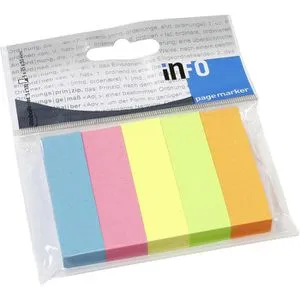 Info Haftmarker Pagemarker, 5679-39-pk-5, Papier, beschriftbar 5 x 100 Streifen farbsortiert