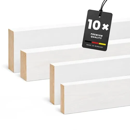 KGM Rechteckleisten 10x60 mm aus Kiefer weiß lackiert von KGM