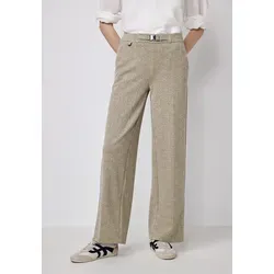 STREET ONE STUDIO Damen F378932 Gemusterte Wide Leg Hose, Clove beige, 44 - Damen-Hosen im Loose Fit mit High Waist und Wide Legs, ideal für ein lässiges Outfit. Seitliche Taschen und ein Gürteldetail am Bund sorgen für Stil und Komfort.