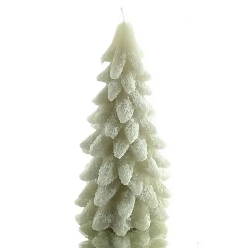 Kaemingk Weihnachtskerze Tannenbaum Hellgrau - Wachs, 16.5 cm, Pine/Evergreen Duft, Weihnachten